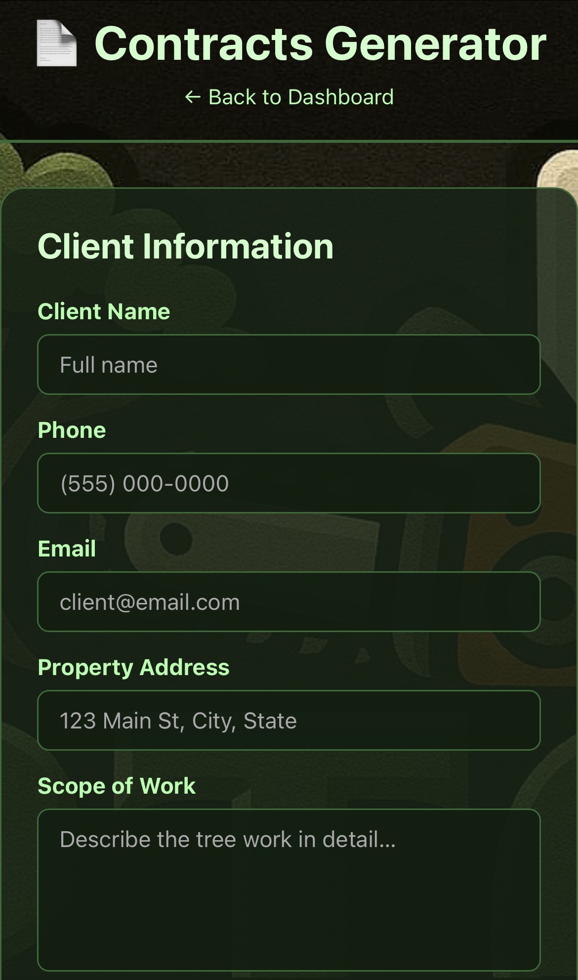 Contracts Page Screenshot